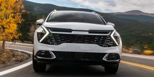 front grille of a white 2024 Kia Sportage | Lanham, MD