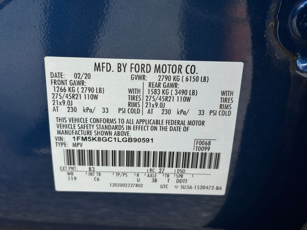 2020 Ford Explorer ST Panel Moonroof