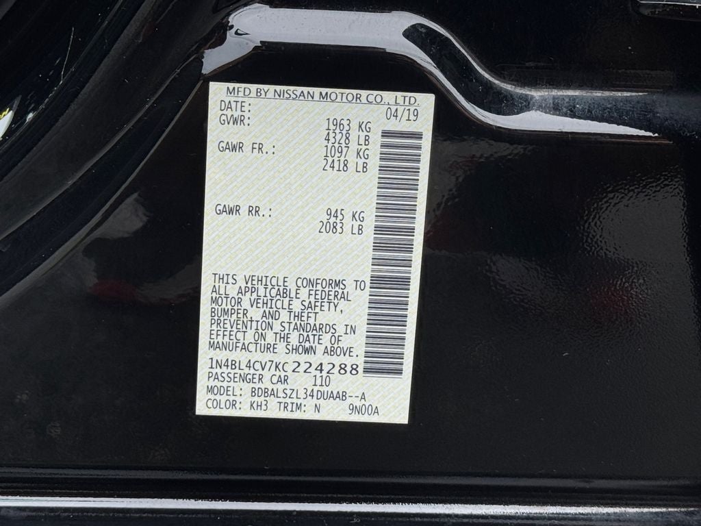 2019 Nissan Altima 2.5 SR