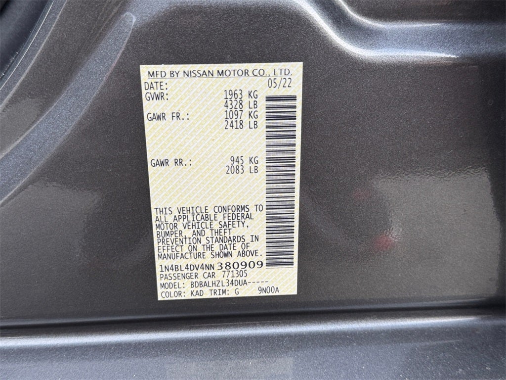 2022 Nissan Altima 2.5 SV