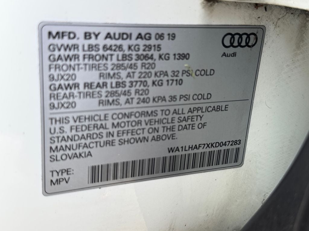 2019 Audi Q7 45 Premium Plus quattro